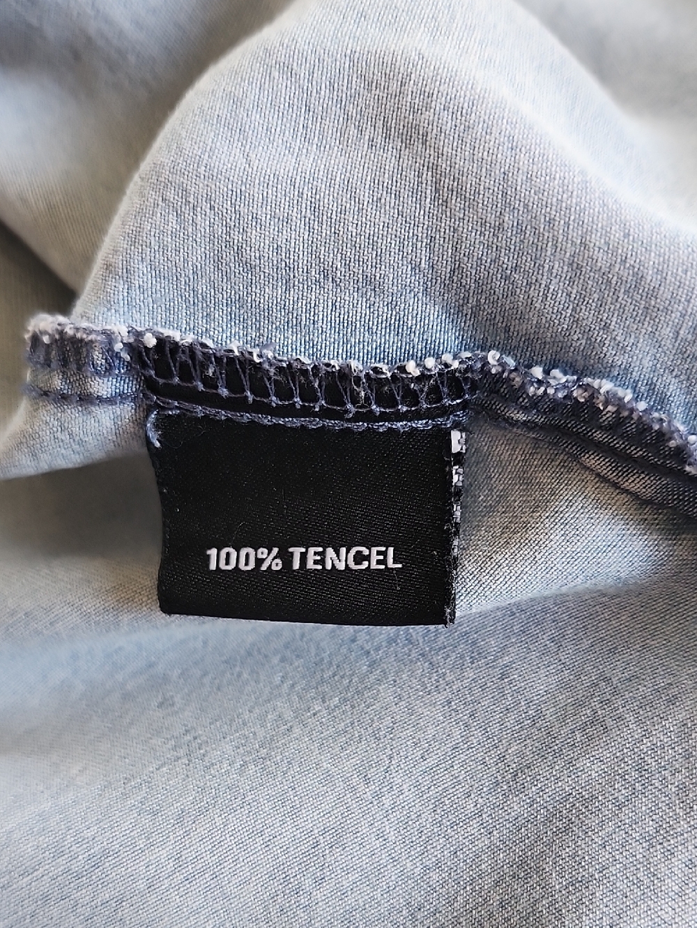 T&W Designs 100% Tencel Chambray Lightweight Denim Boho Chic Tunic Size L - Picture 9 of 11